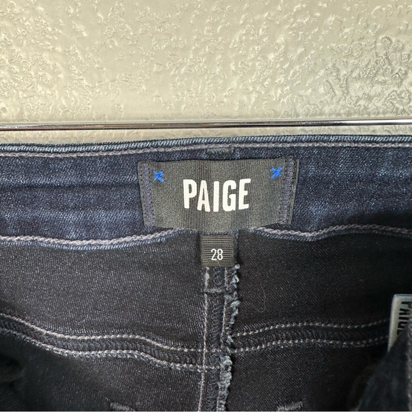 PAIGE Womens High Rise Manhattan Bootcut Jeans in Eve Dark Wash Size 28 - Picture 6 of 13